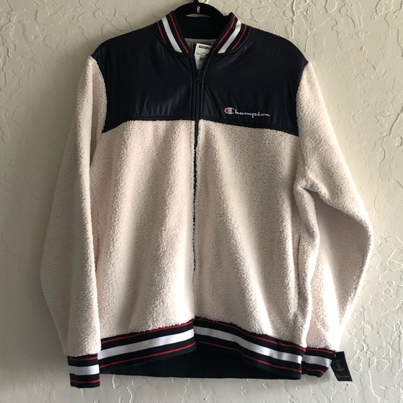 champion sherpa baseball jacket